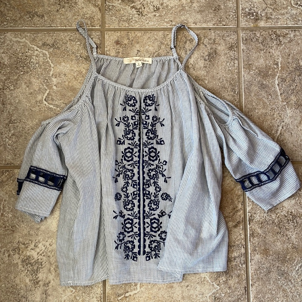 Cute Cold Shoulder Floral Blouse